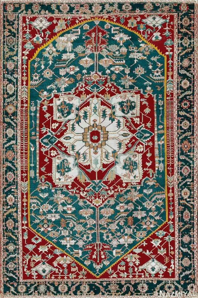 گلیم درجه1 ماندگار ابعاد متنوع زمینه گلیم سبز کد 3-1150 | گلیم کیفیت ضد حساسیت