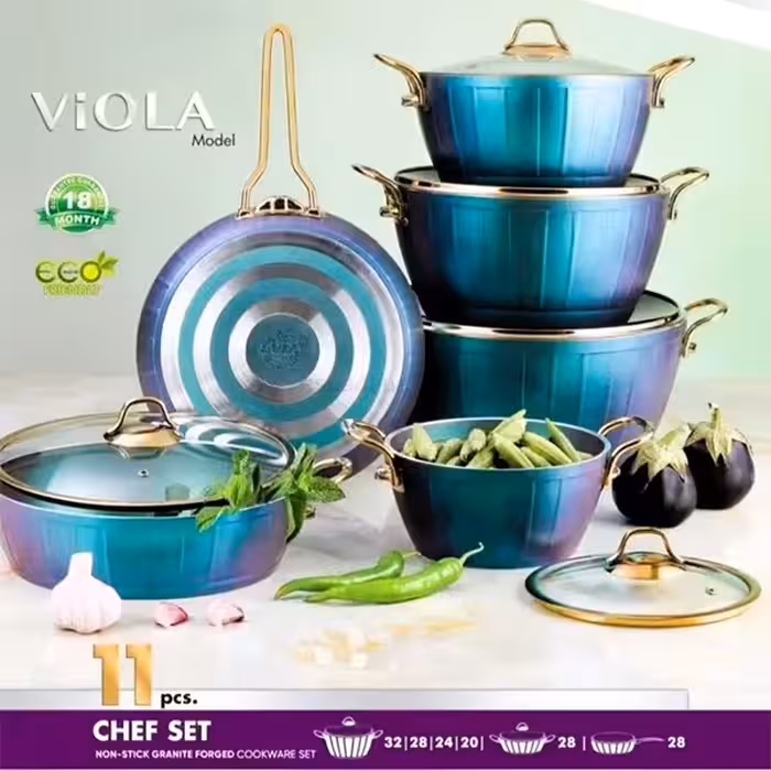 سرویس قابلمه اویز پلاس مدل ویولا 11 پ سبز