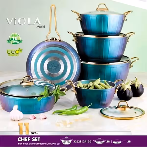 سرویس قابلمه اویز پلاس مدل ویولا 11 پ سبز