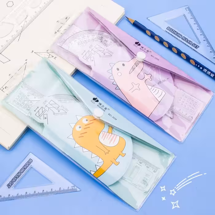 ست خط کش گونیا دایناسور (مدل رندوم)