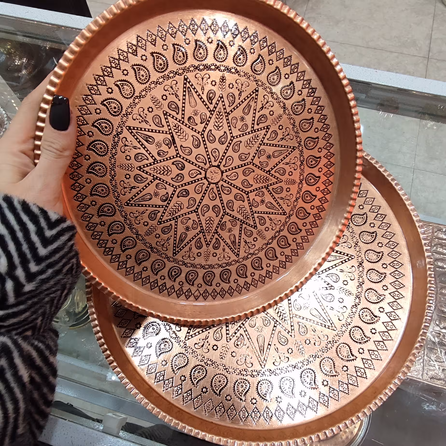 سینی مسی طرحدار 