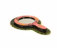 آینه دستی طرح دار چوبی کد MH1003