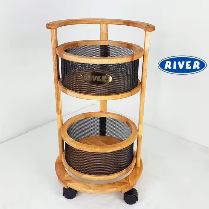 سبد سیب زمینی و پیاز 2طبقه چوبی -توری ریور کد 3914