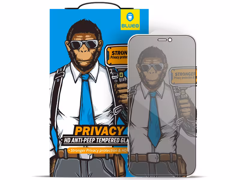 محافظ صفحه نمایش پرایوسی بلوئو مدل Privacy HD ANTI-PEEP Tempered Glass مناسب برای گوشی موبایل iPhone 12 /12 Pro