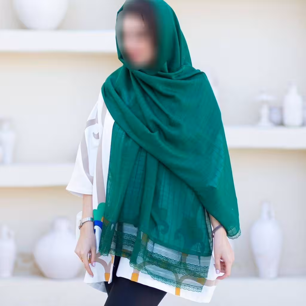 شال نخی دانتل دستک توری