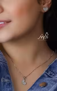 💍نیم ست ظریف قلب (آويز ، گوشواره ) خاص و زیبا ، نقره عیار 925(N_4261)
