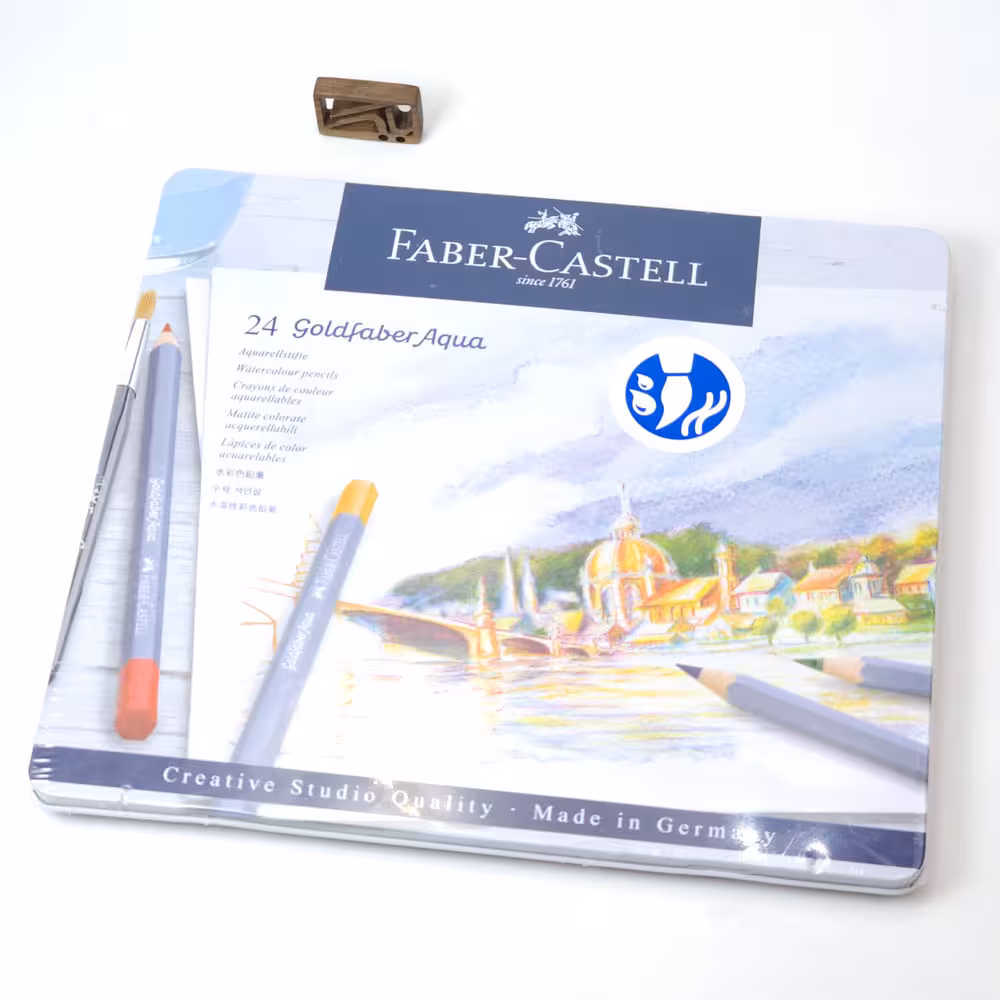 فابرکاستل مداد رنگی آبرنگی گلدفابر آکوا 24 رنگ 114624 FABER CASTELL Goldfaber Aqua watercolor pencil