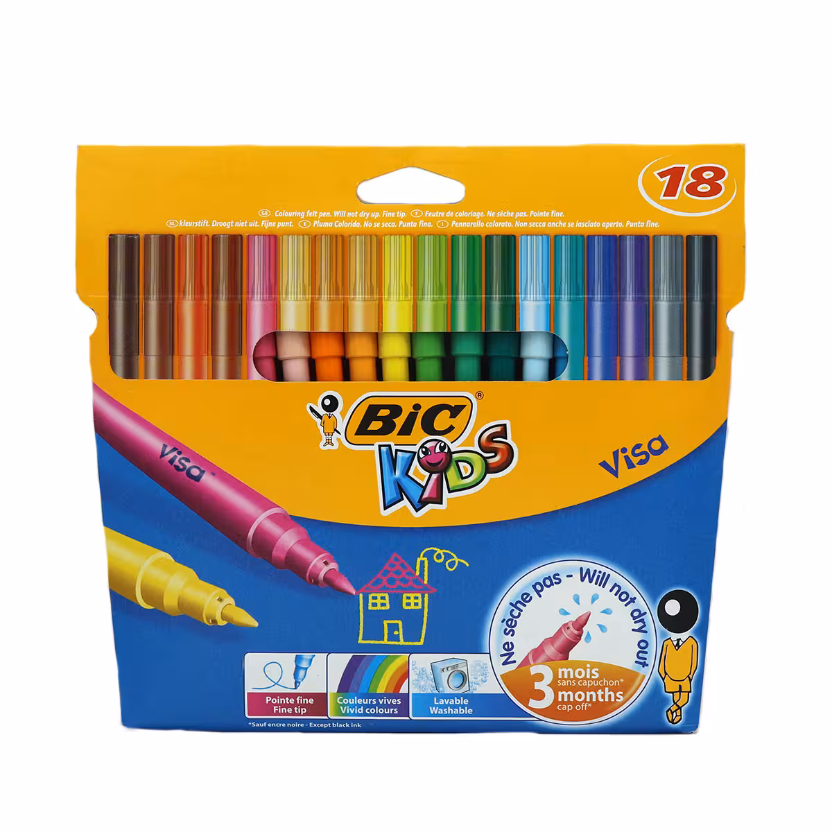 ست18 رنگ ماژیک نقاشی ویزا BIC