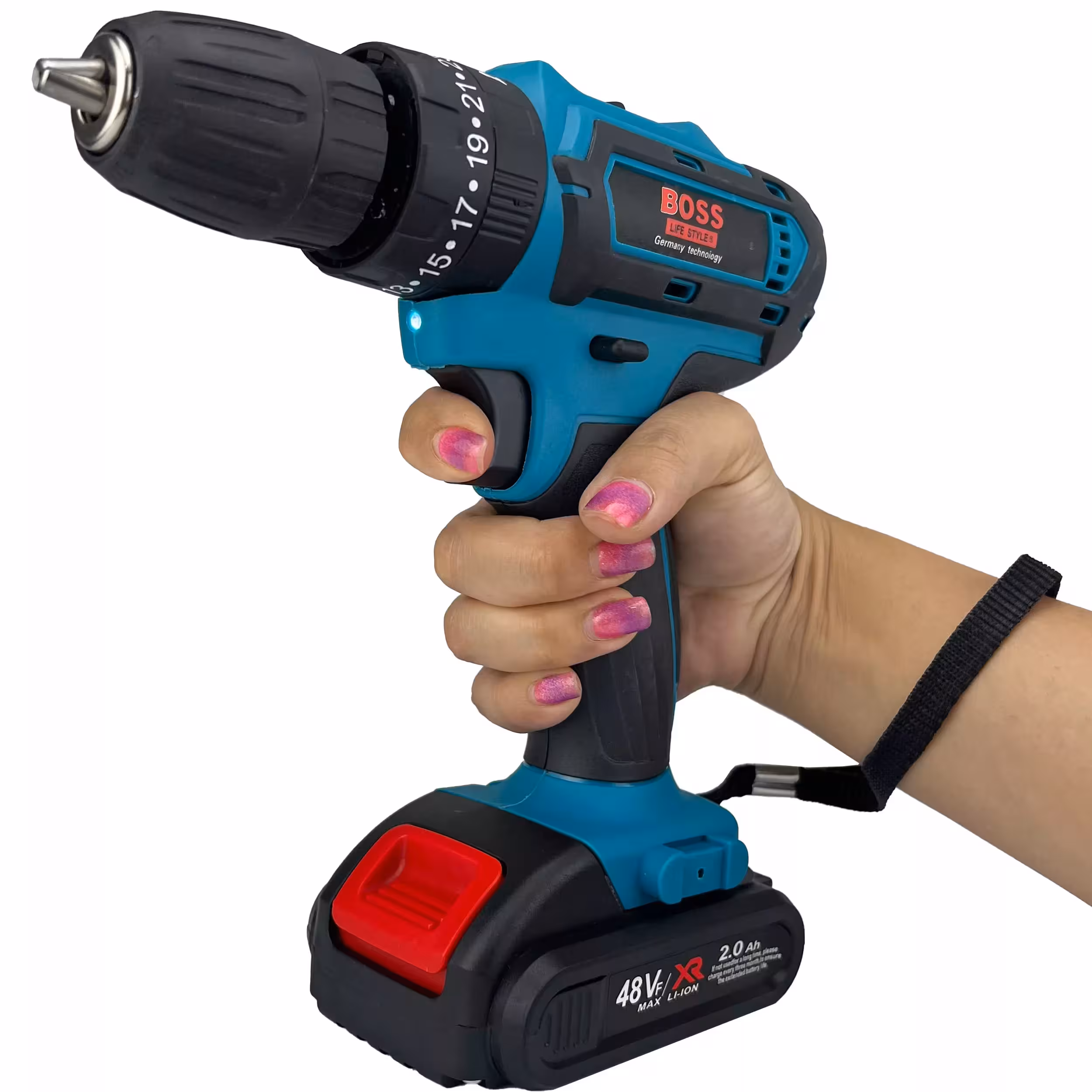 دریل چکشی شارژی باس مدل 48VF مجموعه 27 عددی