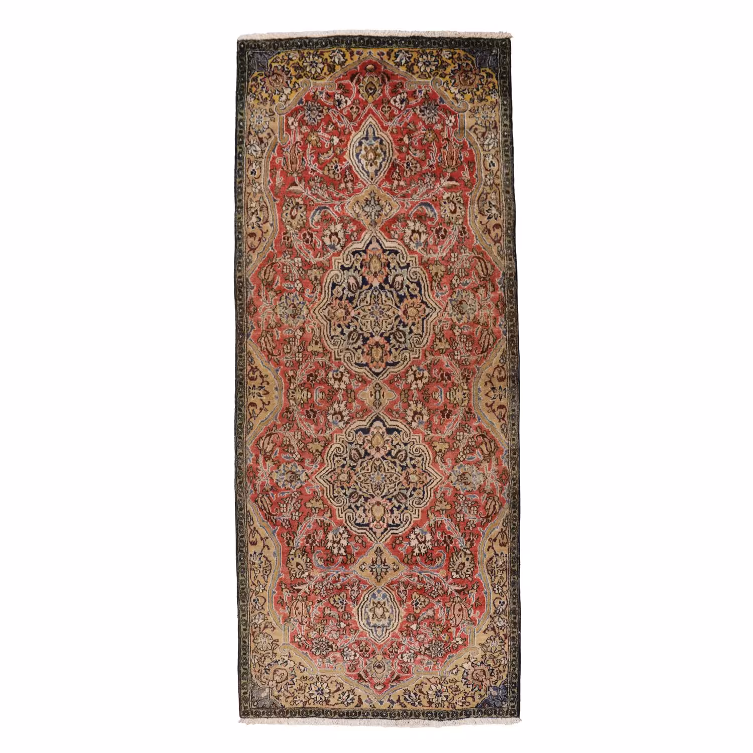 فرش قدیمی دستباف سه متری مدل وینتیج کد 4010934 | قرمز | گارانتی اصالت و سلامت فیزیکی کالا