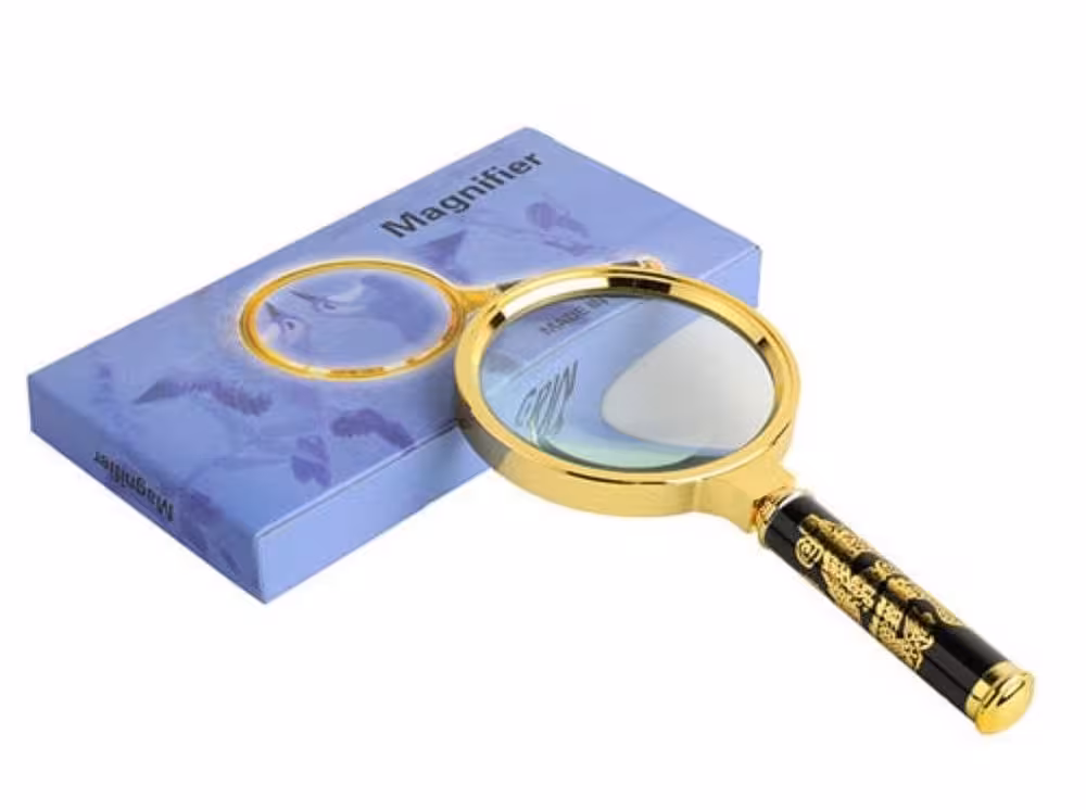 ذره بین دسته اژدها طلایی 60 میلی متر