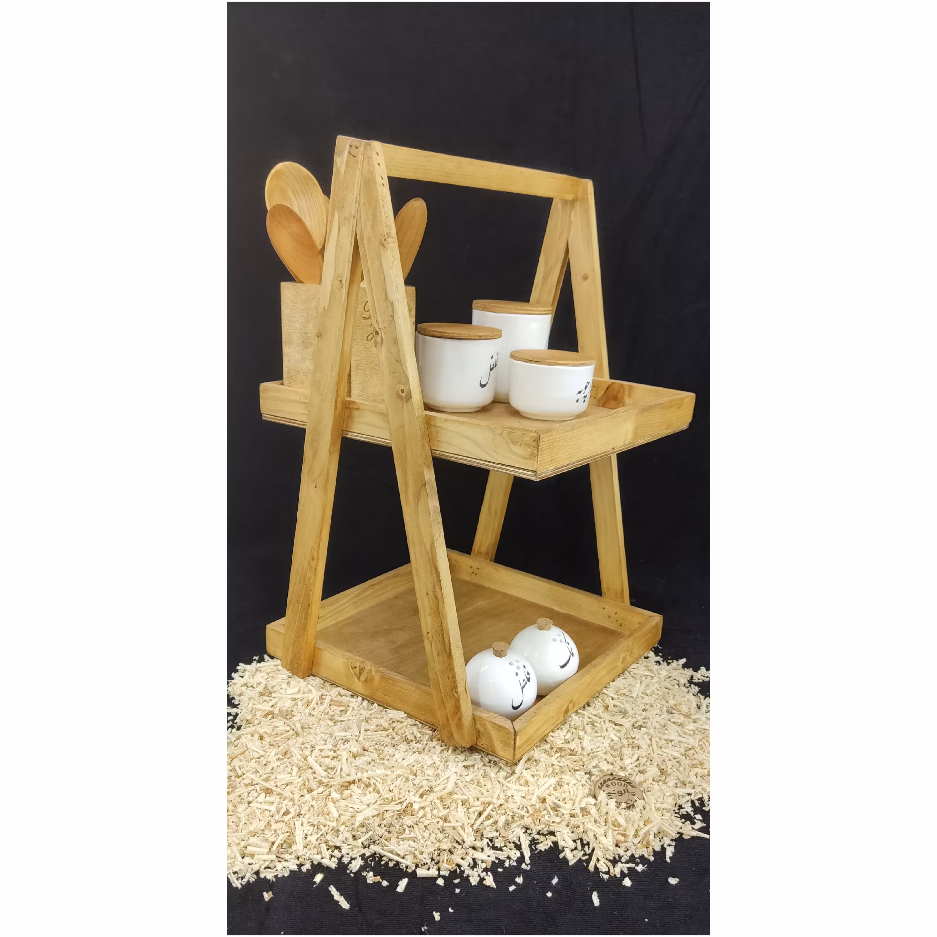 استند نظم دهنده دوطبقه چوبی مقاوم و زیبا