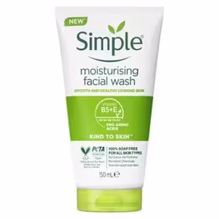 ژل شستشو صورت و مرطوب کننده سیمپل حجم 150 میلی لیتر ا Simple Kind to Skin Moisturising Face Wash