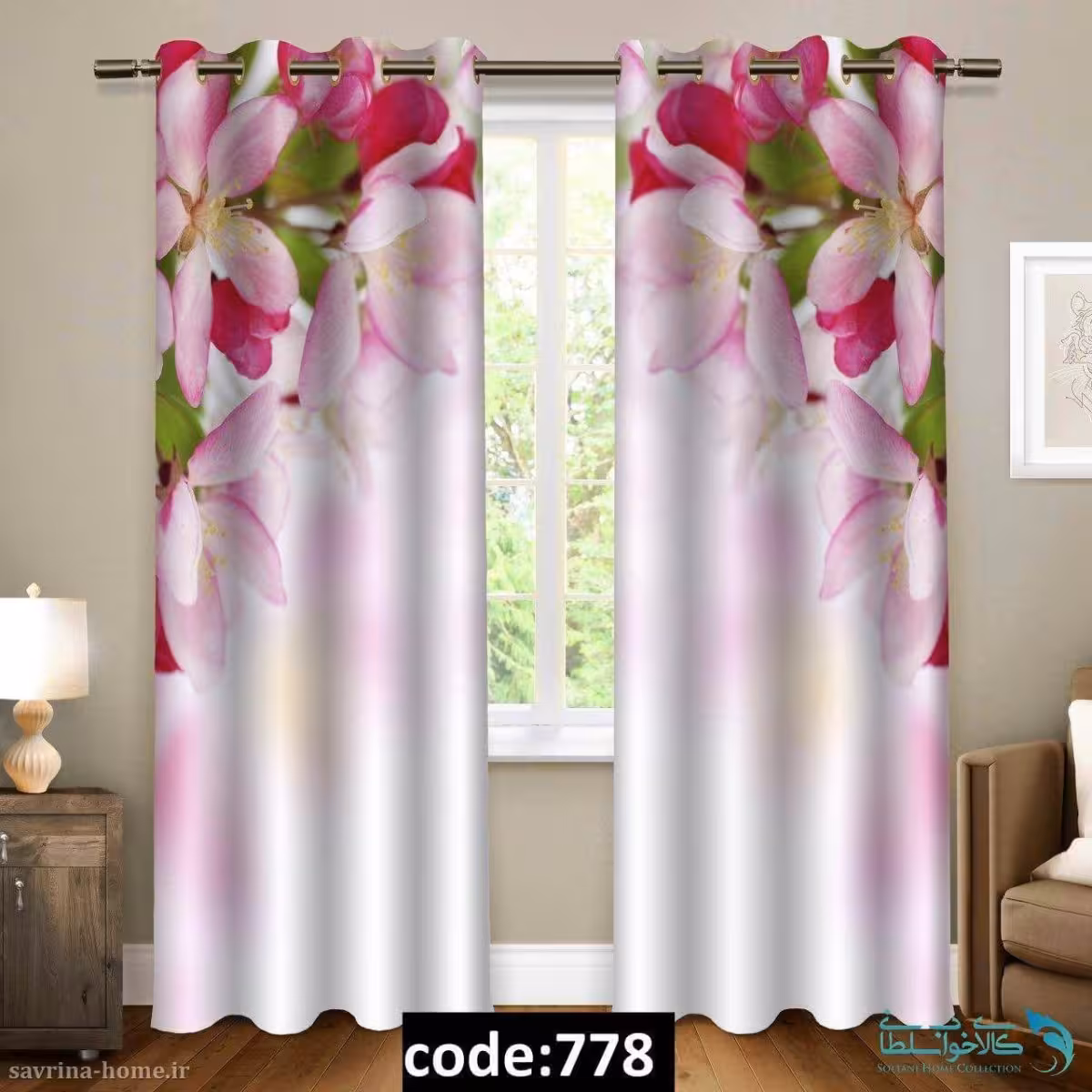 پرده پانچی سری گل مدل Sh-778