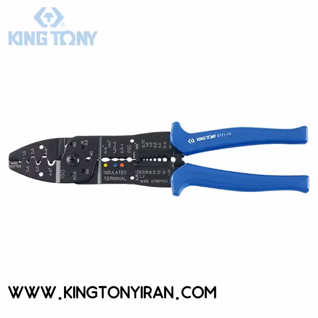 6721-10 – انبر چند کاره کابلشو -لخت کن – سيم چين – پرس سر سيم 10 اينچ ( 6- 1.5 MM ) کينگ توني