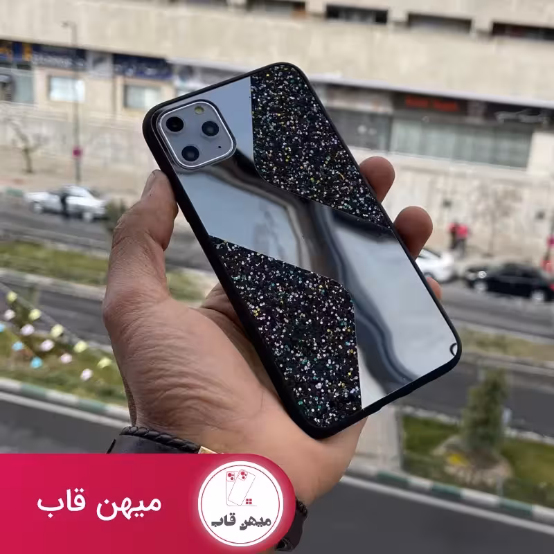 قاب موبایل سامسونگ طرح سواروسکی موج دار آینه و نگین - کد (100158)