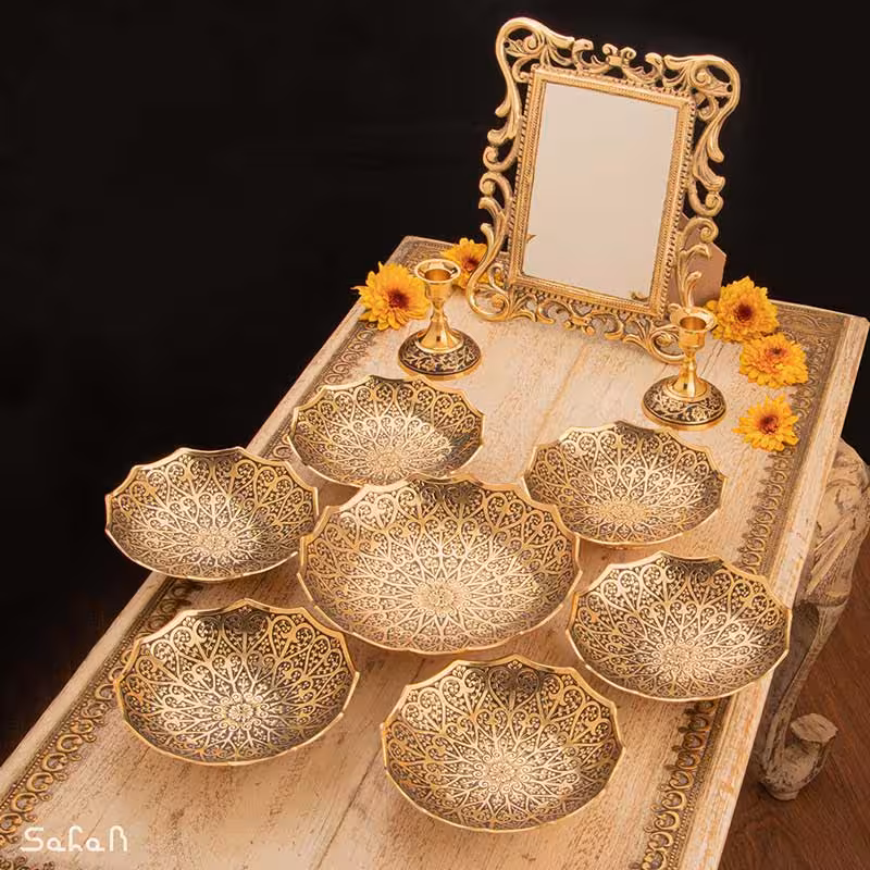 ست هفت سین برنجی آنتیک کد 1220