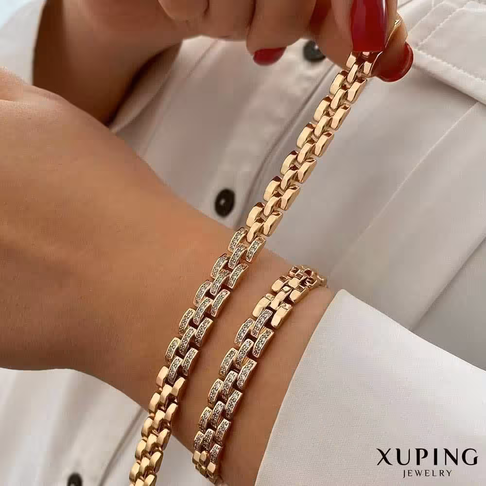 دستبند نگین دار طرح رولکس ژوپینگ