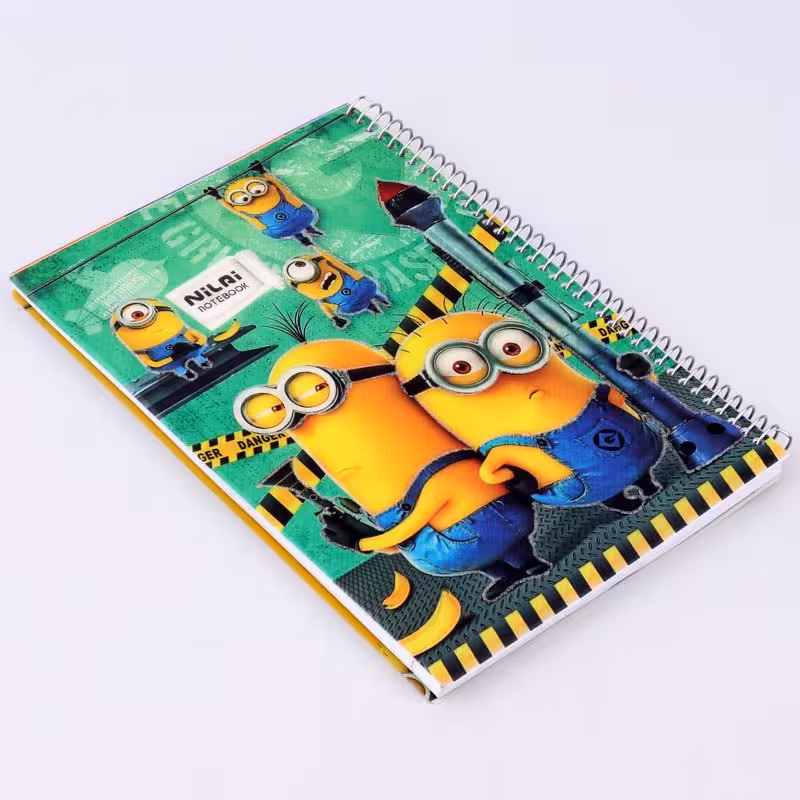 دفتر سیمی طلقی 100 برگ فانتزی نیلای