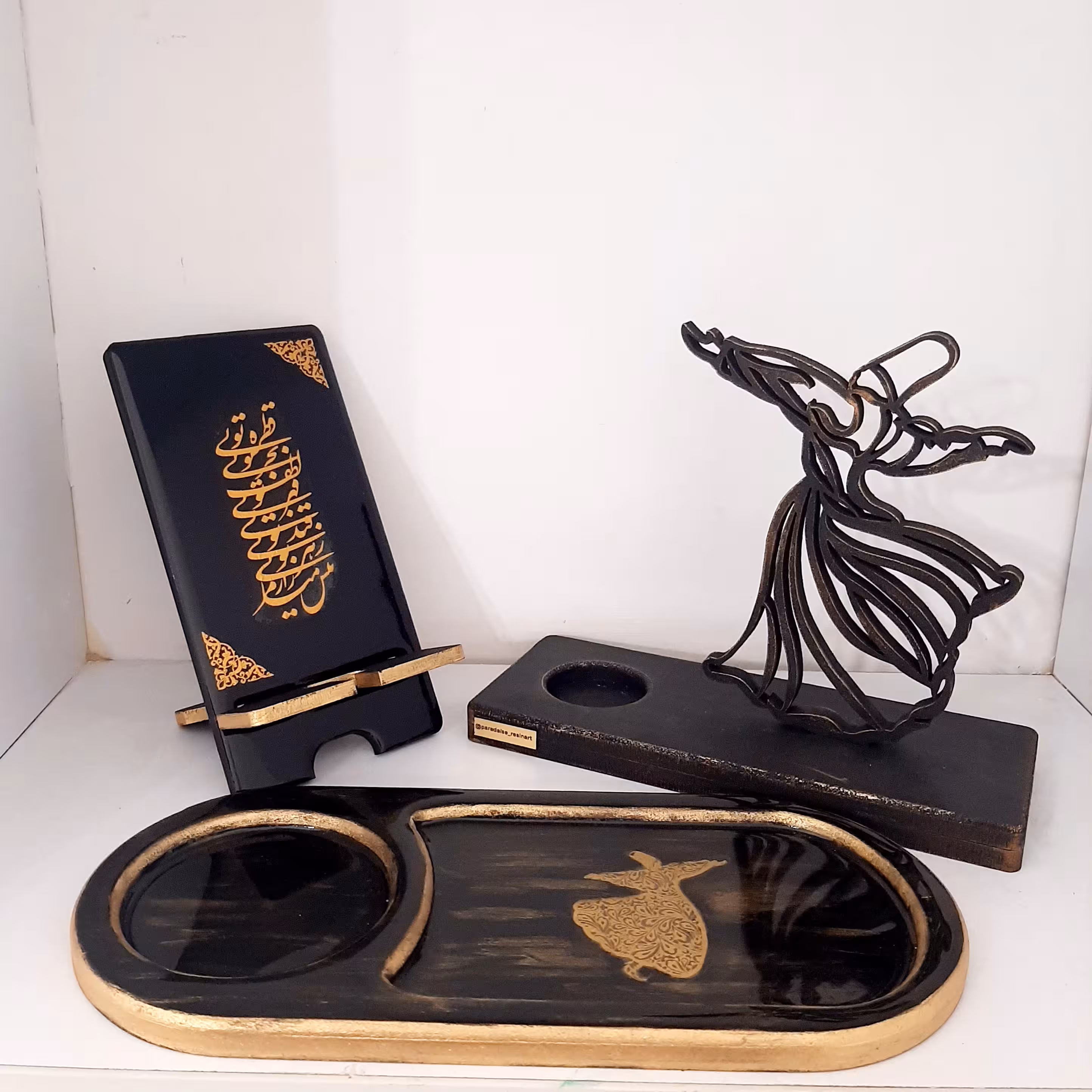 ست هدیه روز معلم مشکی طلایی