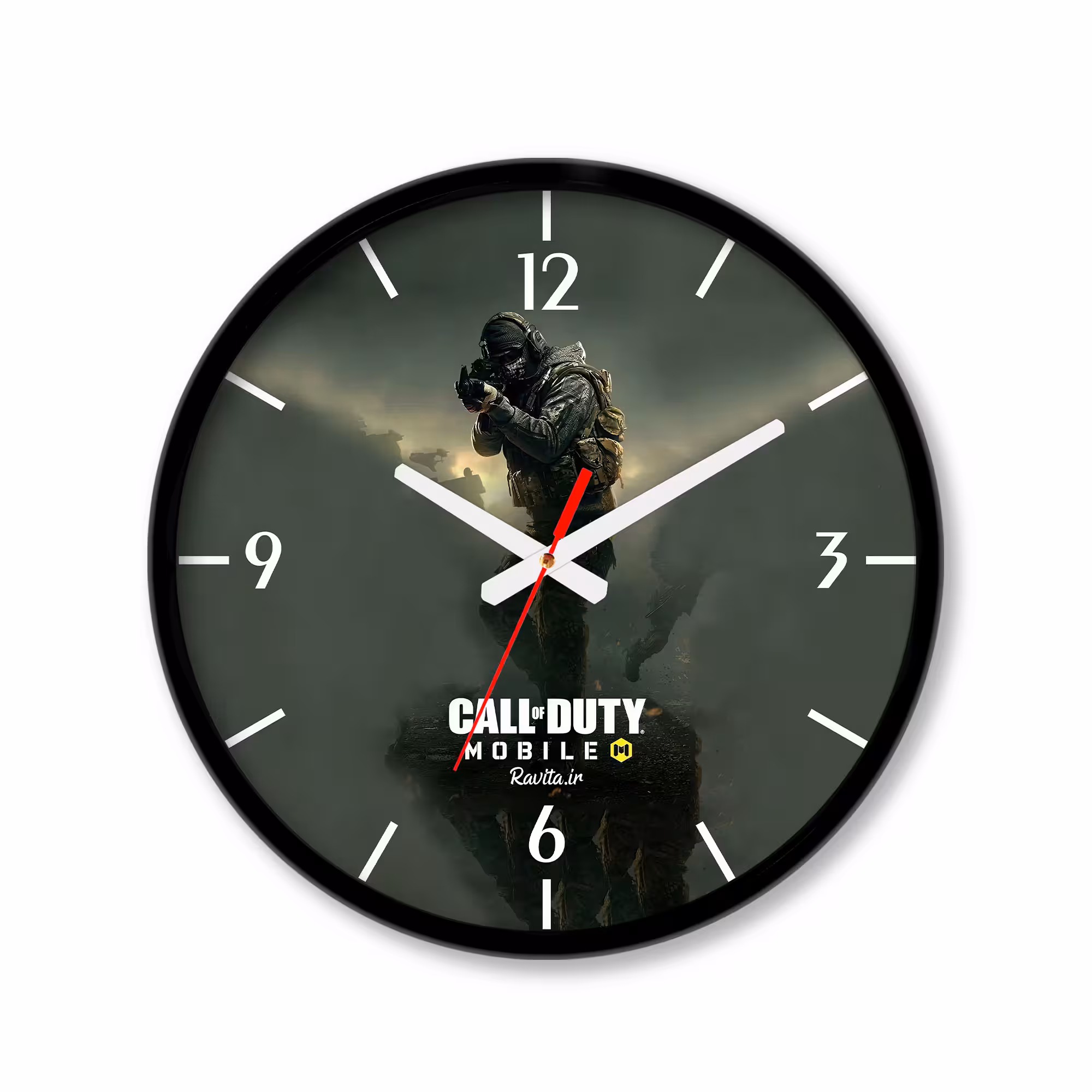 ساعت دیواری کوچک راویتا طرح کالاف دیوتی موبایل - Call of Duty کد 3702