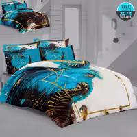 سرویس لحاف روتختی 2 نفره چاپی تنسل برند ترکاز(Turkaz) کد 2074