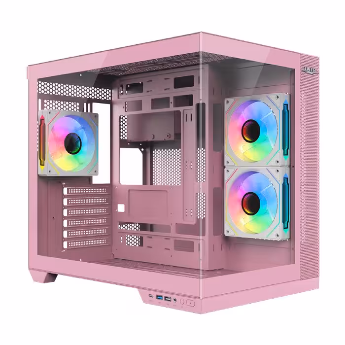 کیس گیمینگ اوست صورتی مدل GT-AQ12-MP