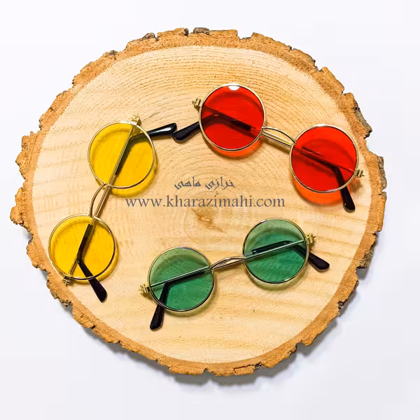 عینک فلزی شیشه دار سایز بزرگ با فریم طلایی