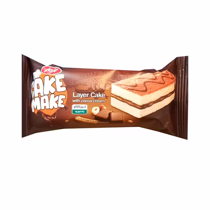 مزمز کیک لایه وانیلی با کاکائو 47 گرمی