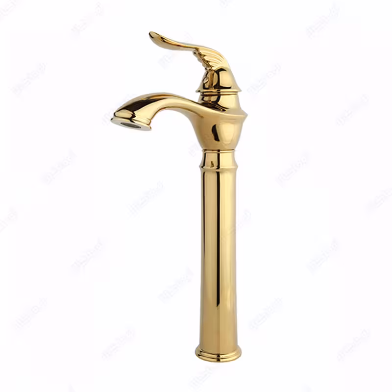 شیر روشویی پایه بلند راسان مدل پریمو طلایی