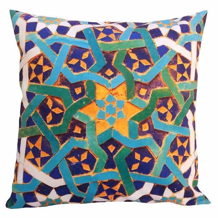 کاور کوسن مخمل کوبیده طرح کاشی کد MAKHQU15