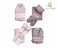 ست حوله عروس و داماد مدل جواهیر گلبهی قهوه ای