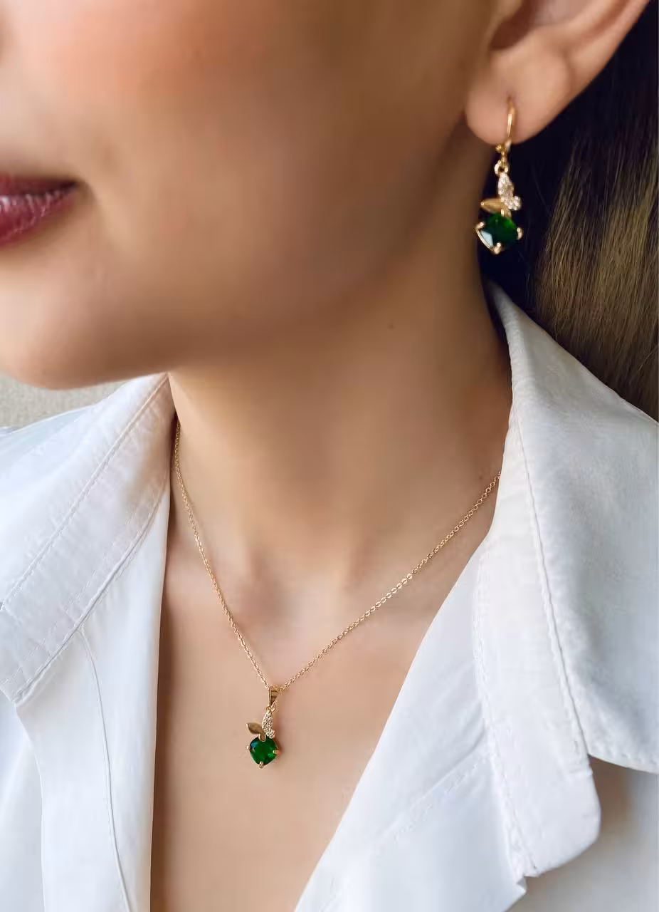 نیمست زنانه، مدل پروانه و نگین سبز، برند ysx