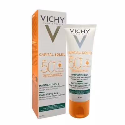کرم ضد آفتاب ویشی مدل CAPITAL SOLEIL 3 in 1 حجم 50 میلی لیتر | Vichy Capital Soleil Mattifying 3-in-1 Shine Control