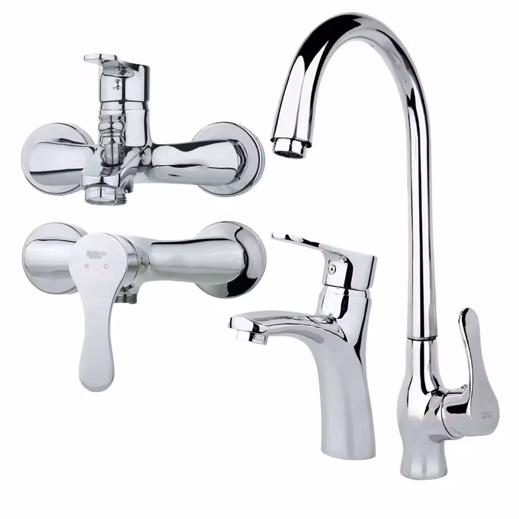 ست چهار تیکه شیرالات راسان مدل صدف