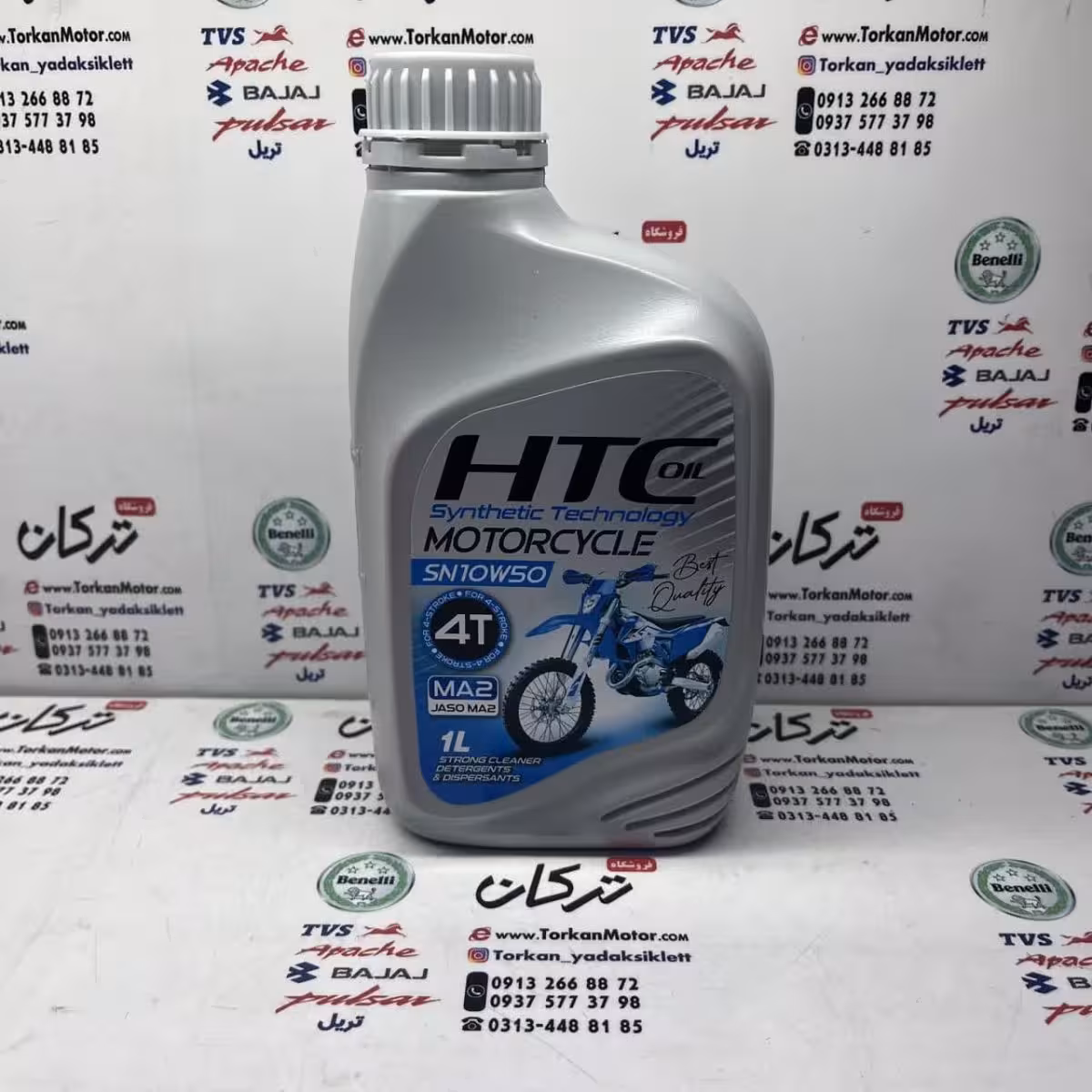 روغن موتور HTC اچ تی سی 10/50 SN JASO MA2 سنتتیک ( ا لیتری ) قرمز رنگ