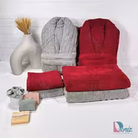 حوله ست دو نفره روویتا رنگ زرشکی و صدری