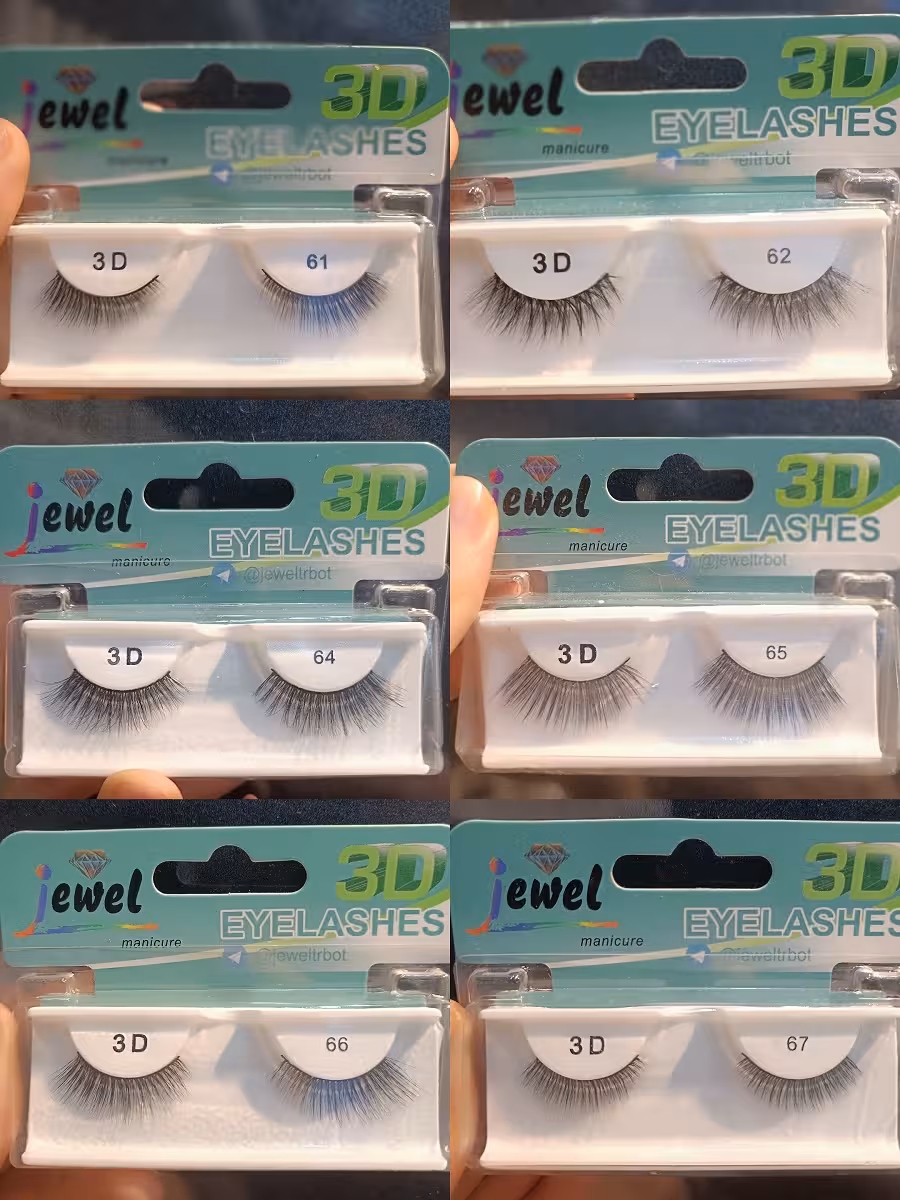 مژه مصنوعی جفتی نیمه سه بعدی 3D یکسره مدل GE-1513 جول Jewel