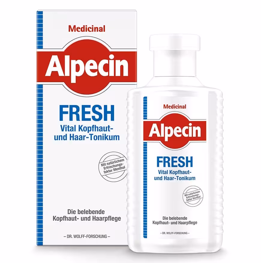 تونیک مراقبت مو و پوست سر چرب آلپسین Alpecin مدل Fresh حجم 200 میل