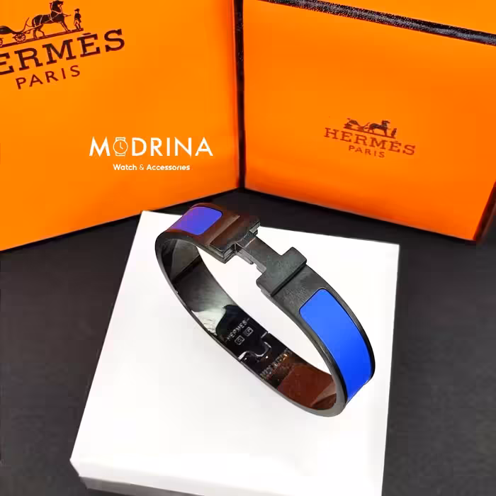 دستبند زنانه هرمس (Hermes) مشکی – آبی