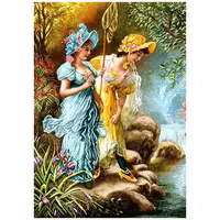 نخ و نقشه فرانسوی طرح دو دختر کد 24254