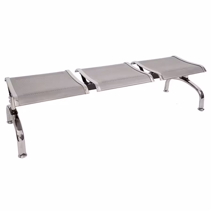 صندلی انتظار فلزی سه نفره بدون پشتی