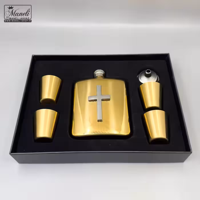 هیپ فلاسک و شات طلایی صلیب | جذاب و متفاوت 140310106