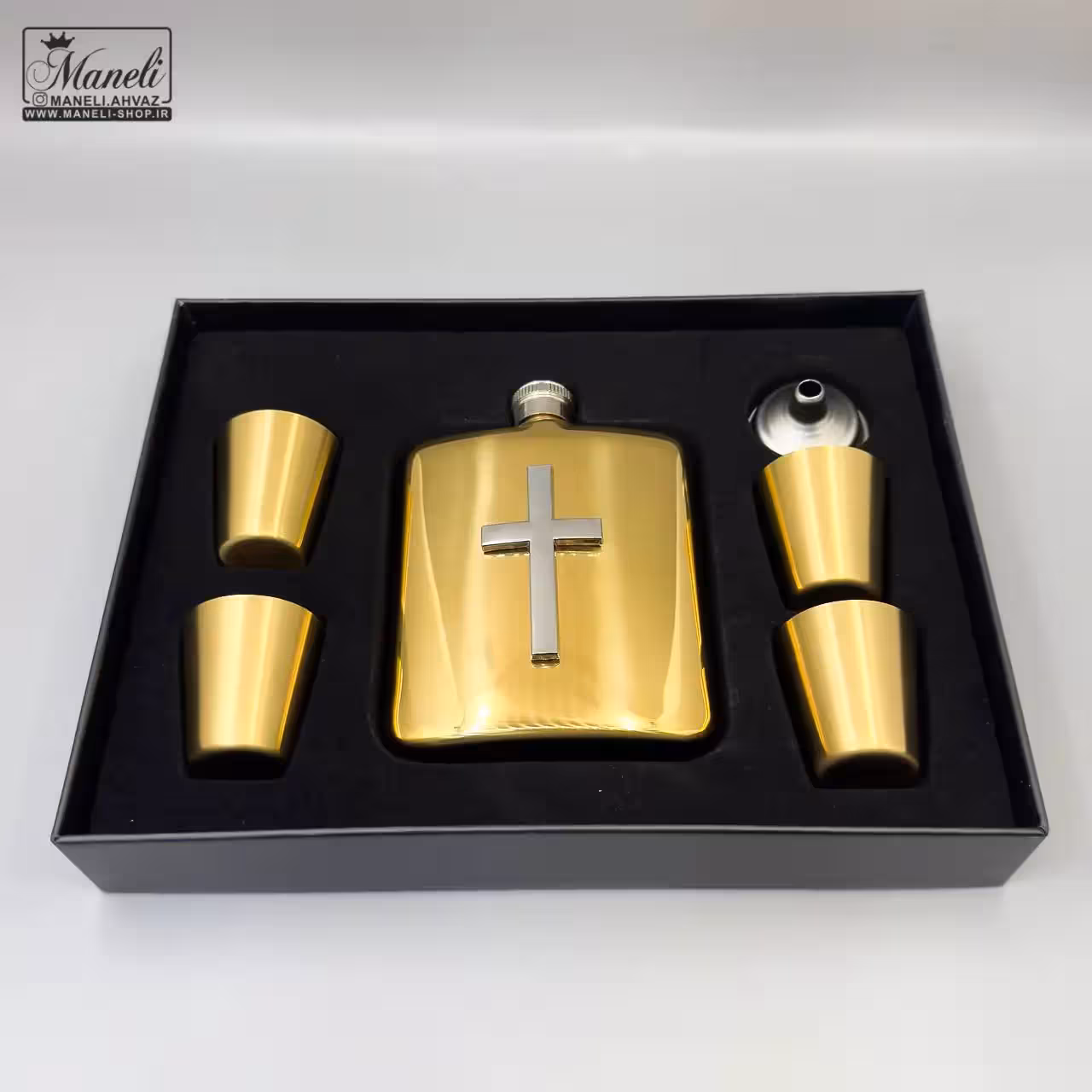 هیپ فلاسک و شات طلایی صلیب | جذاب و متفاوت 140310106