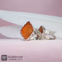 انگشتر ست عقیق یمنی پرتقالی یاعلی و یا زهرا