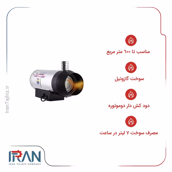 جت هیتر گازوئیلی دودکش دار نیرو تهویه البرز مدل 2EL-120