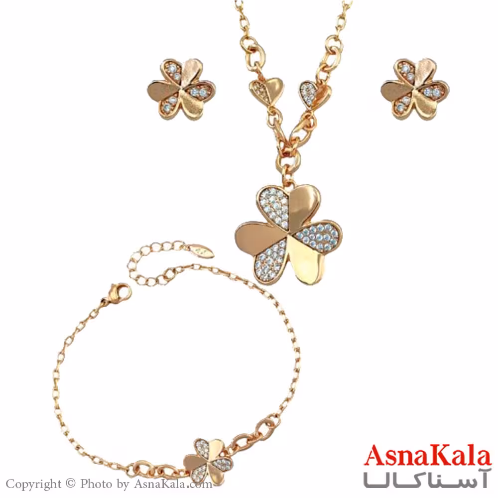 نیم ست زنانه مدل گل طلایی  برند ژوپینگ کد NIM1406W - آسنا کالا