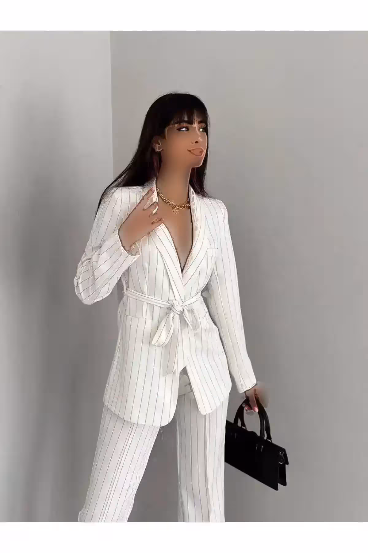 ست کت و شلوار دیپلمات سفید - 1129