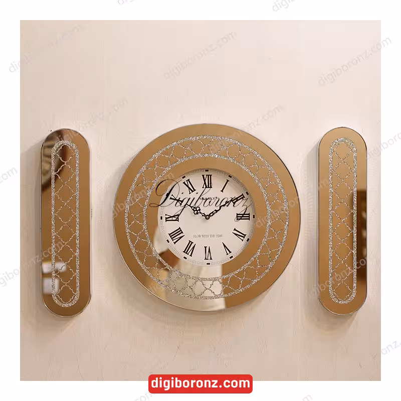 ساعت گرد گنبدی طلایی