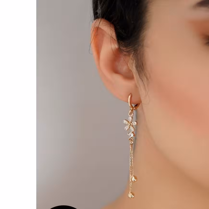 بدلیجات گوشواره استیل آویزدار رنگ ثابت طلایی مارک ysx کدکالا 02129883160
